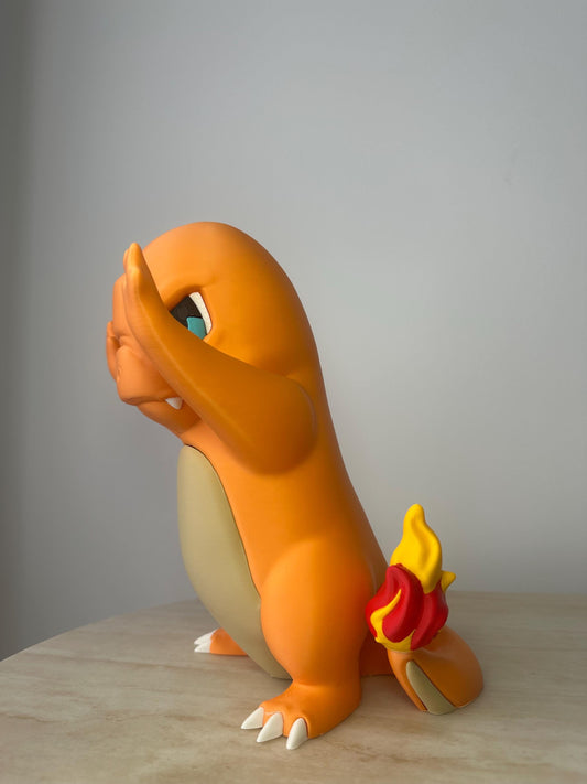 Angry Charmander Inspired Window Figurine