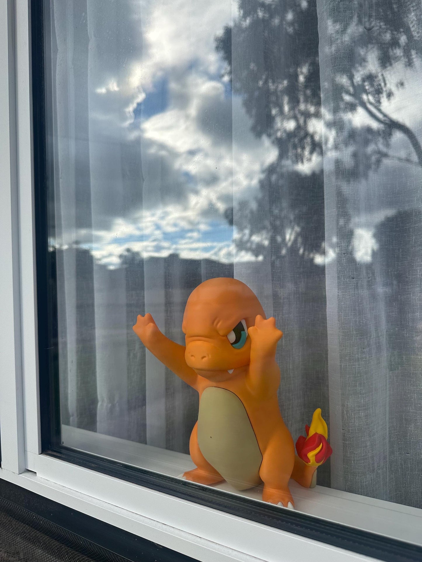 Angry Charmander Inspired Window Figurine