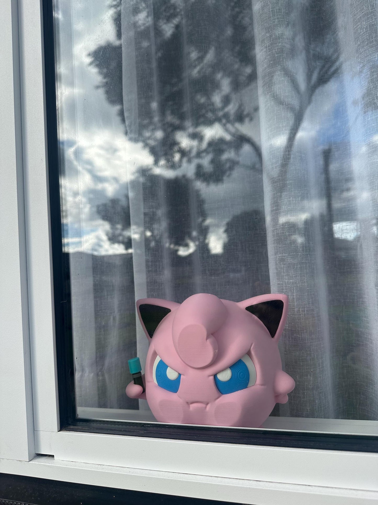 Angry Jigglypuff Inspired Window Figurine