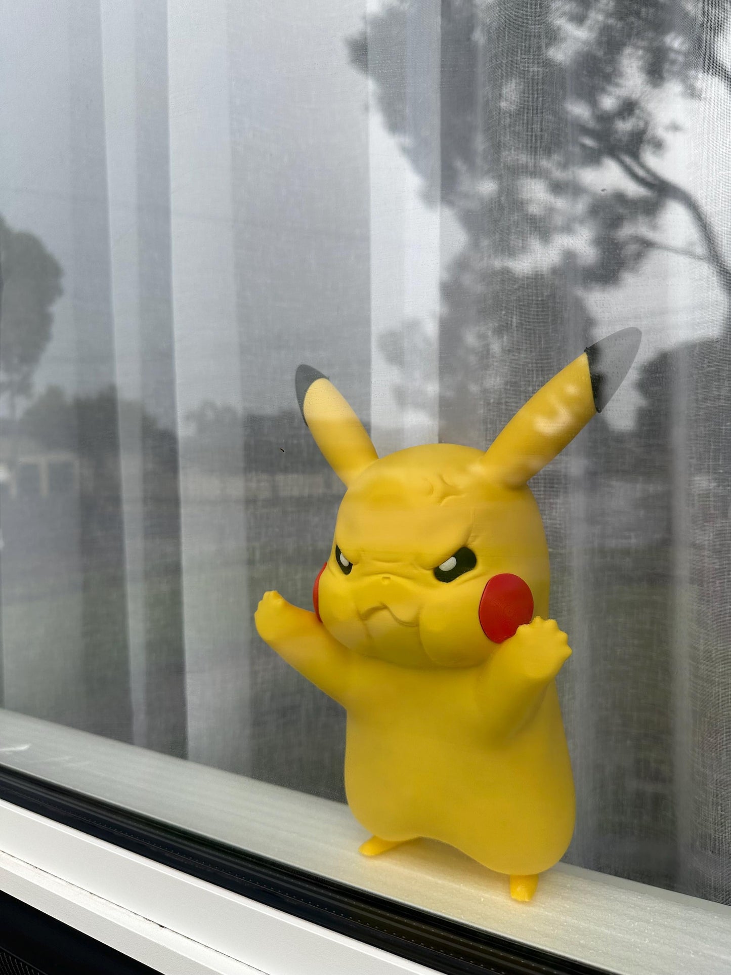 Angry Pikachu Inspired Window Figurine