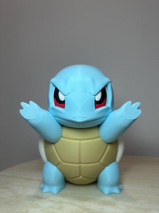 Angry Squirtle 3D Printed Figure | Pokémon Inspired Collectible | Squirtle Window Decor | Water Starter Gift | Anime Figure