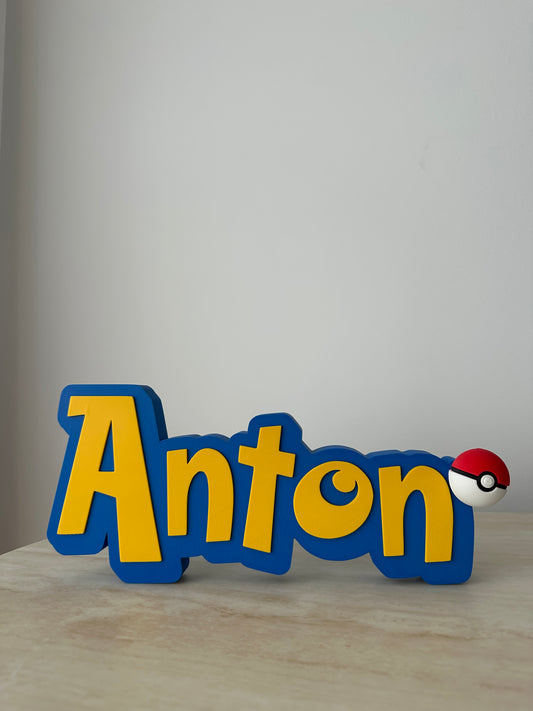 Personalised Pokémon Inspired Name Sign