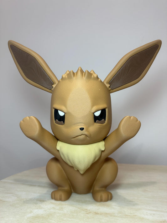 Angry Eevee 3D Printed Figure | Pokémon Inspired Window Decor | Eevee Collectible | Gamer Gift | Anime Display |