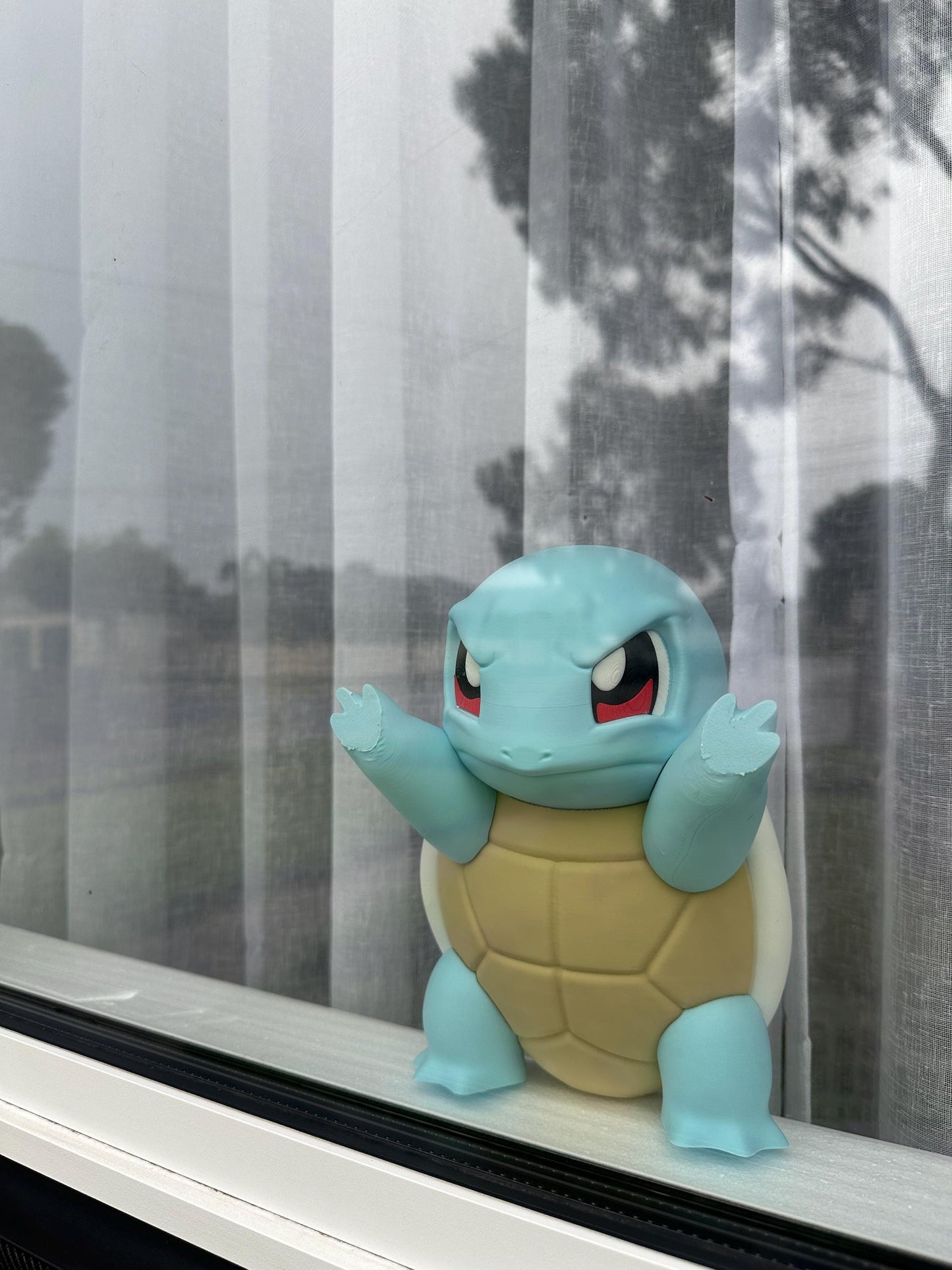 Angry Squirtle Inspired Window Figurine