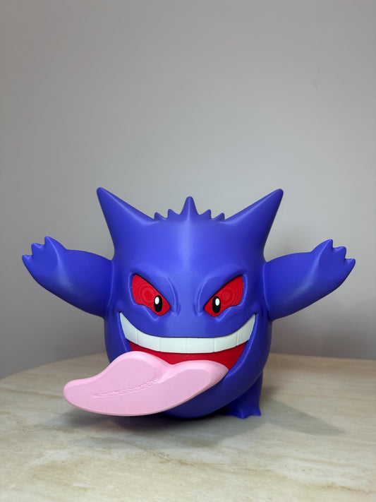 Angry Gengar 3D Printed Figure | Pokémon Inspired Ghost Collectible | Gengar Window Decor | Gamer Gift | Anime Display | Unique Pokémon Gift