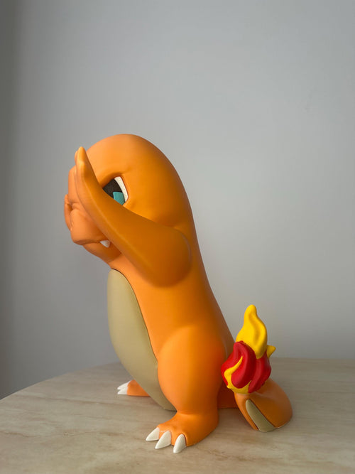 Angry Charmander Inspired Window Figurine