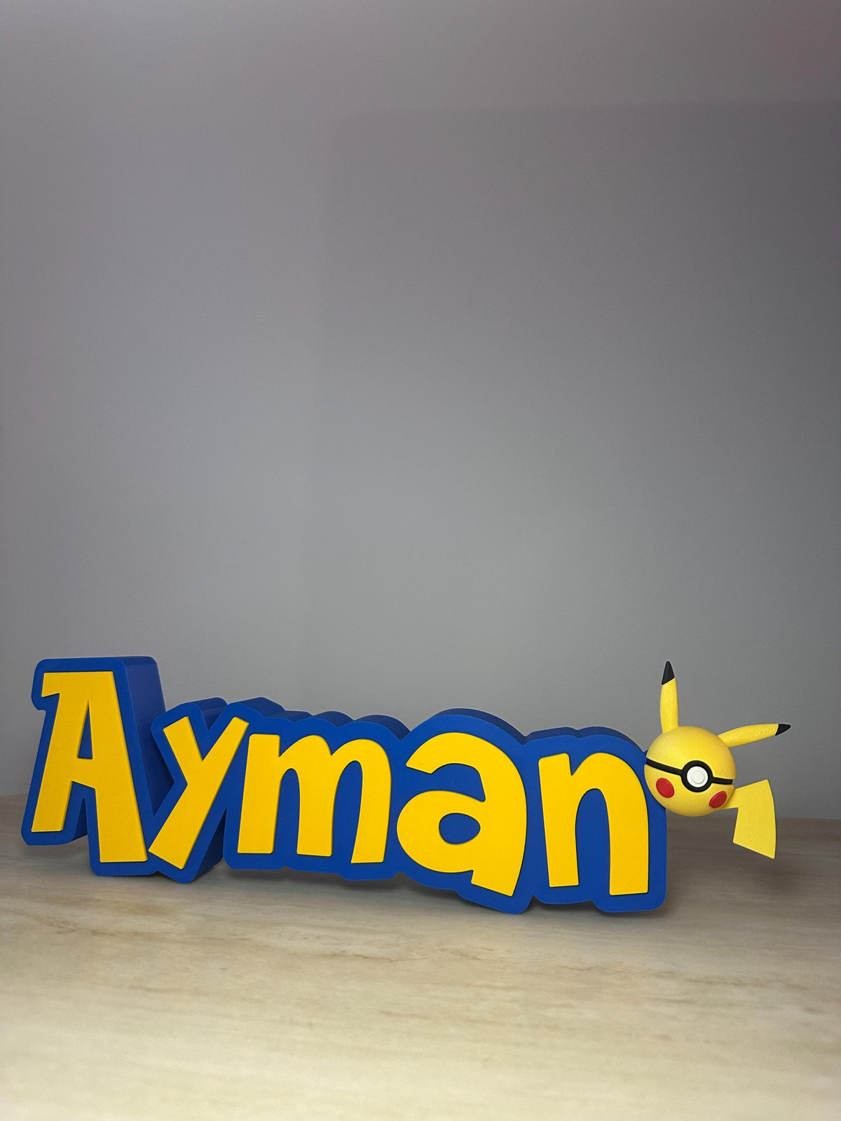 Personalised Pokémon Inspired Name Sign with Pikachu Pokeball