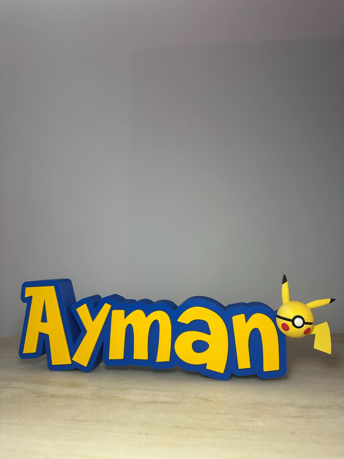Personalised Pokémon Inspired Name Sign with Pikachu Pokeball